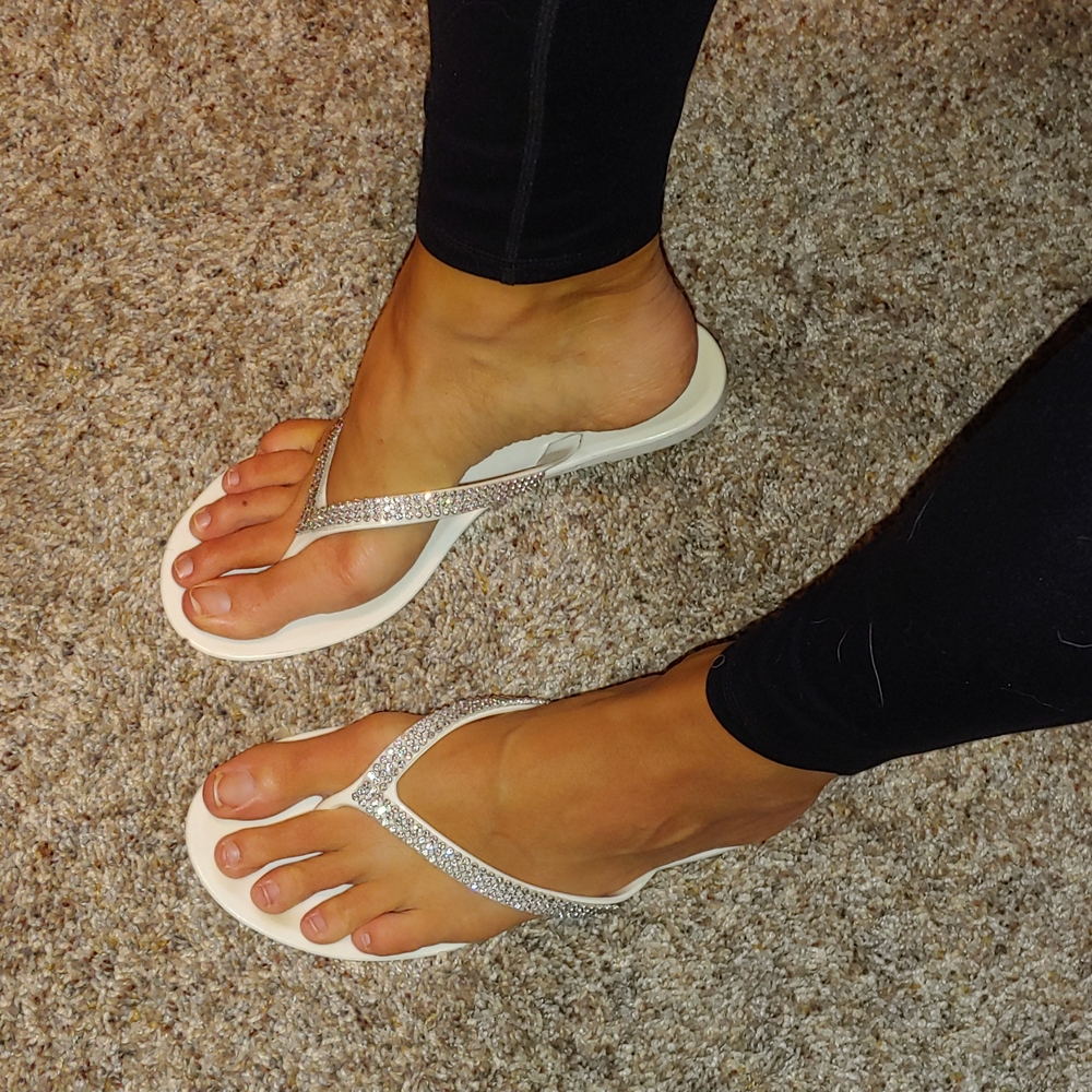 Rhinestone flip flops